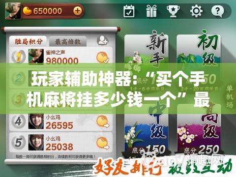 玩家辅助神器:“买个手机麻将挂多少钱一个	”最新辅助详细教程