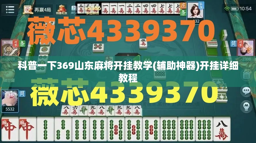 科普一下369山东麻将开挂教学(辅助神器)开挂详细教程