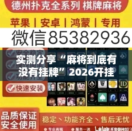 实测分享“麻将到底有没有挂牌”2026开挂教程步骤