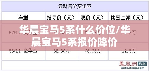 华晨宝马5系什么价位/华晨宝马5系报价降价