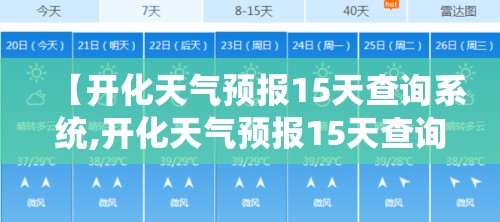 【开化天气预报15天查询系统,开化天气预报15天查询结果】