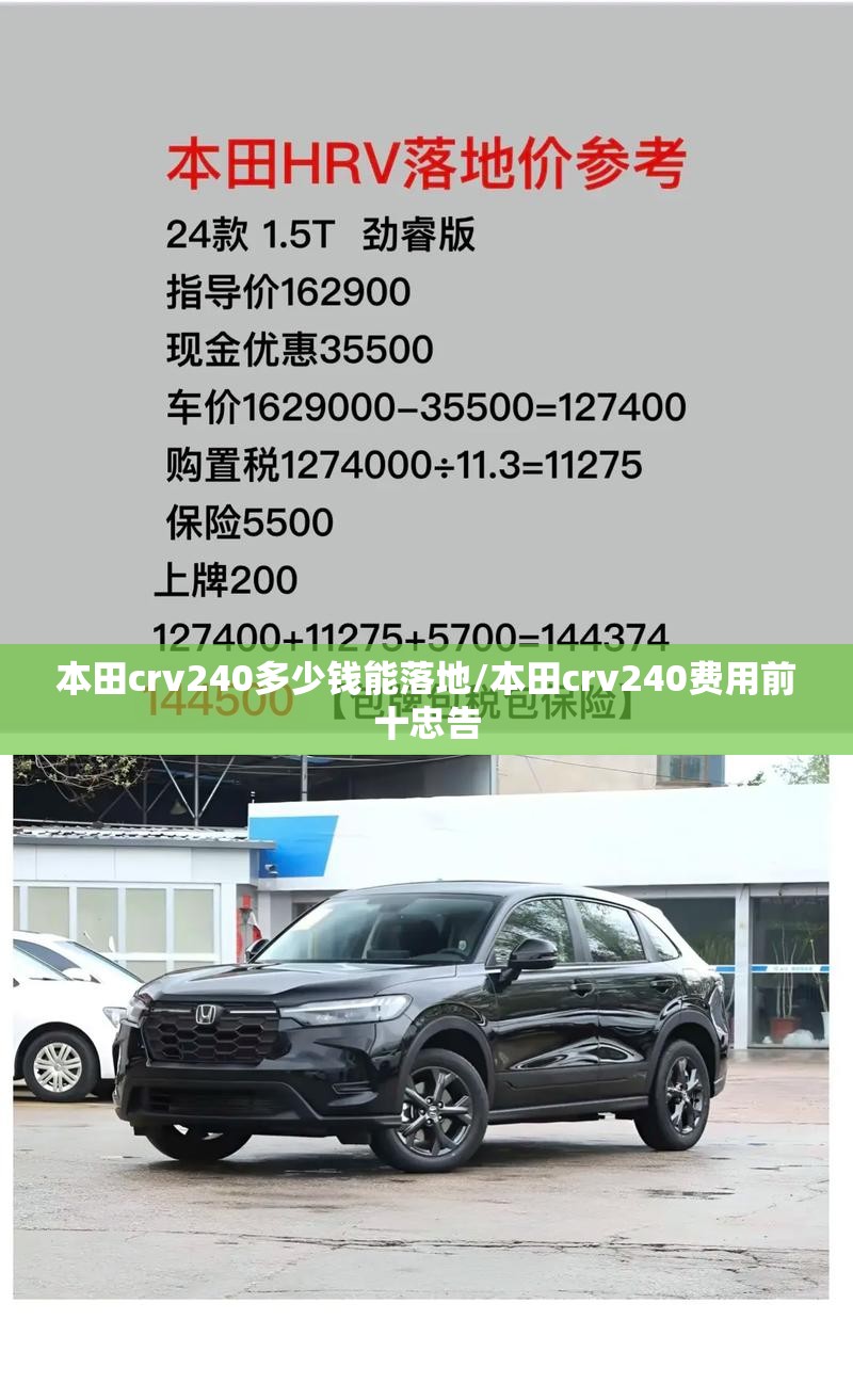 本田crv240多少钱能落地/本田crv240费用前十忠告 本田crv240多少钱能落地/本田crv240费用前十忠告