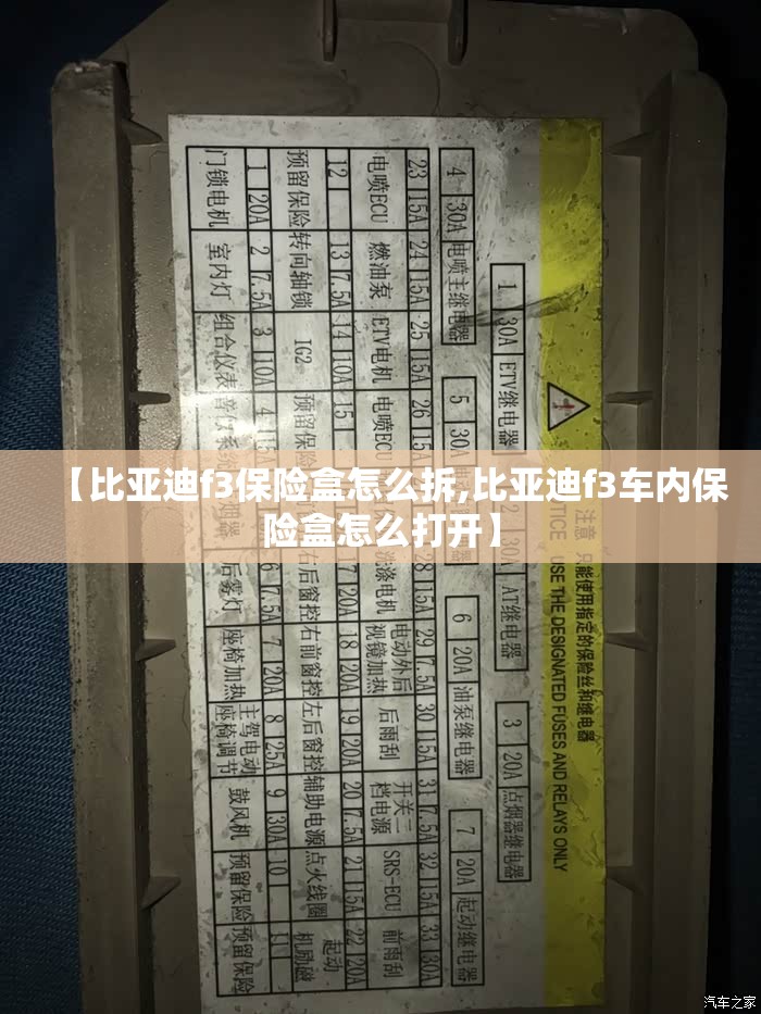 【比亚迪f3保险盒怎么拆,比亚迪f3车内保险盒怎么打开】