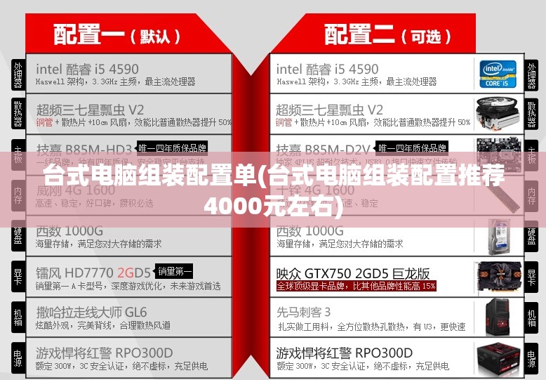 台式电脑组装配置单(台式电脑组装配置推荐4000元左右)