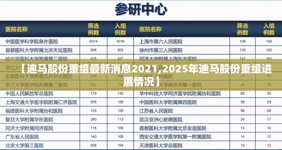 【迪马股份重组最新消息2021,2025年迪马股份重组进展情况】