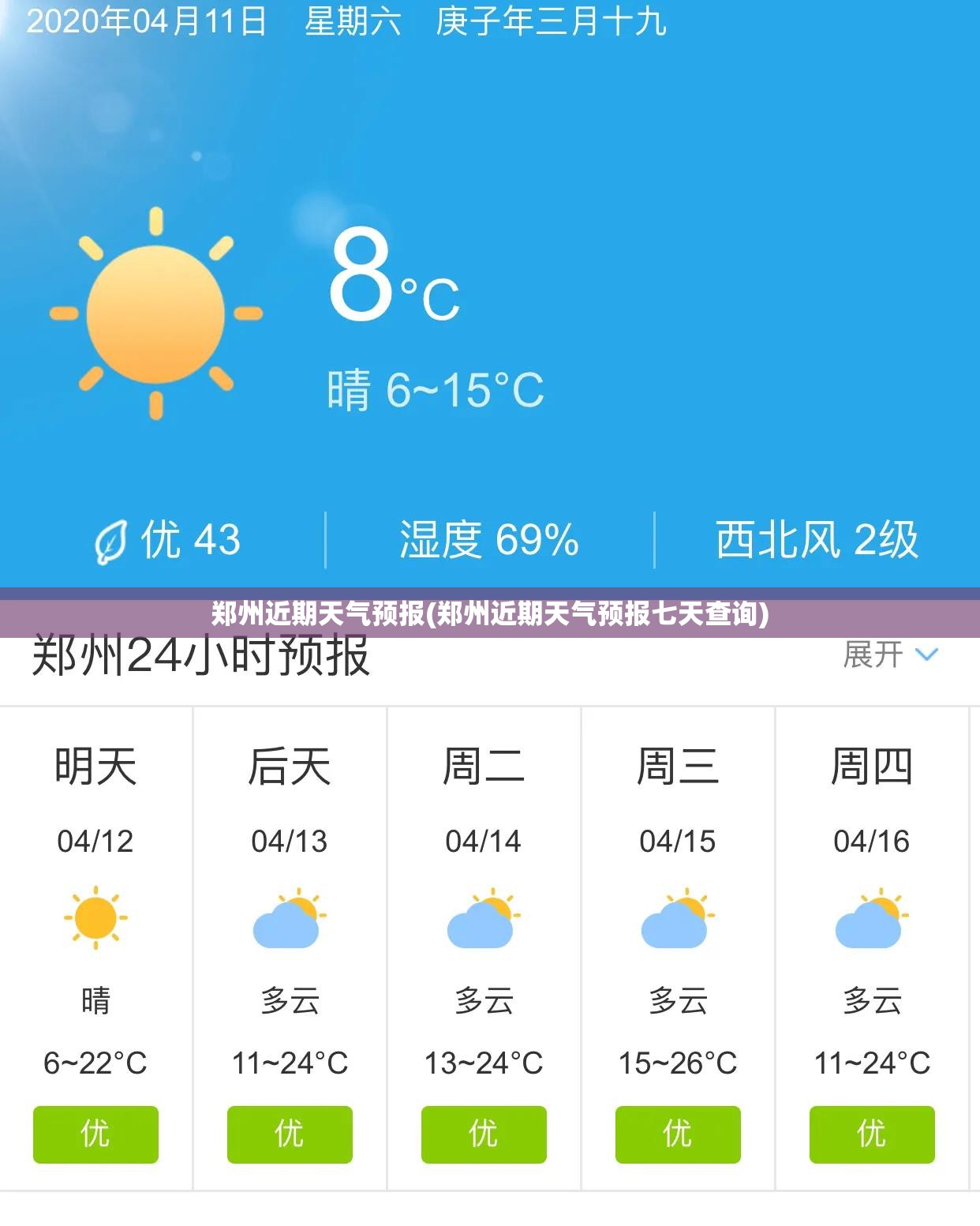 郑州近期天气预报(郑州近期天气预报七天查询)