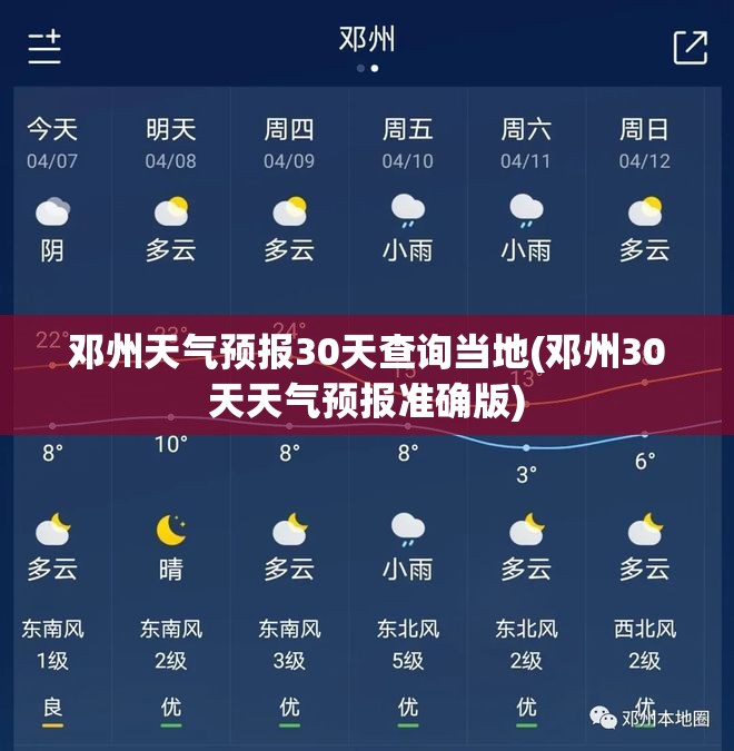 邓州天气预报30天查询当地(邓州30天天气预报准确版) 邓州天气预报30天查询当地(邓州30天天气预报准确版)
