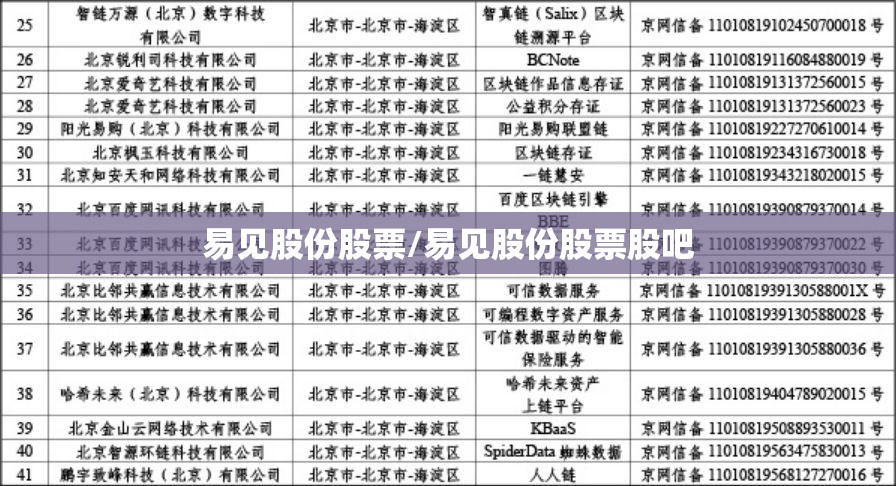 易见股份股票/易见股份股票股吧