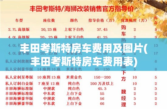 丰田考斯特房车费用及图片(丰田考斯特房车费用表)
