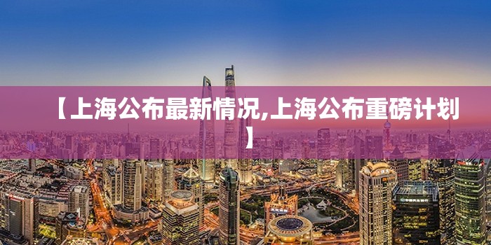 【上海公布最新情况,上海公布重磅计划】
