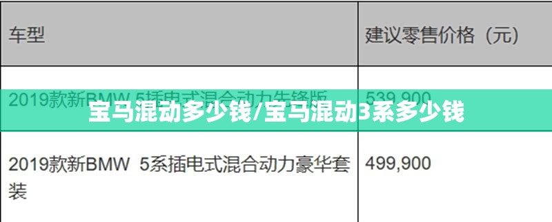 宝马混动多少钱/宝马混动3系多少钱