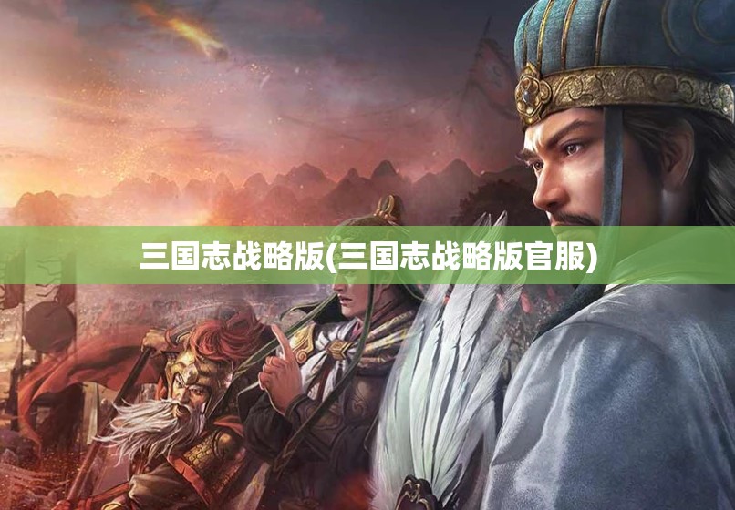 三国志战略版(三国志战略版官服)