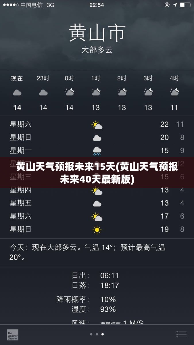 黄山天气预报未来15天(黄山天气预报未来40天最新版)