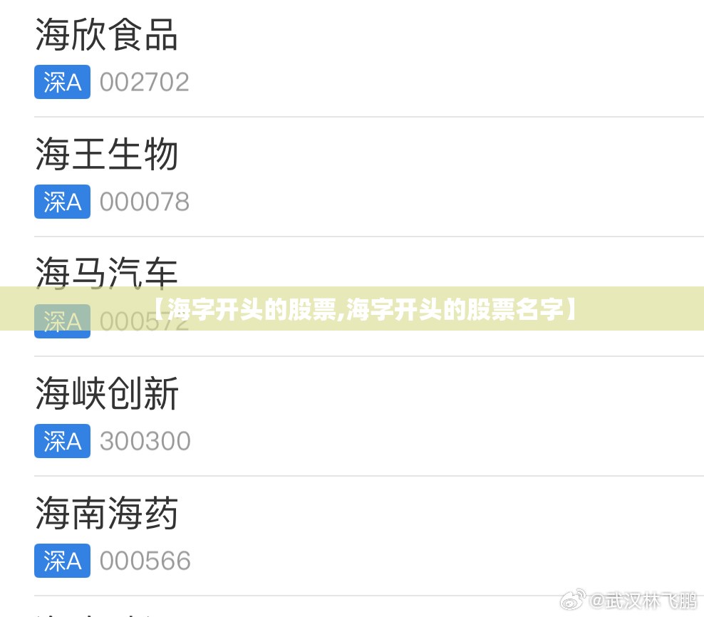 【海字开头的股票,海字开头的股票名字】