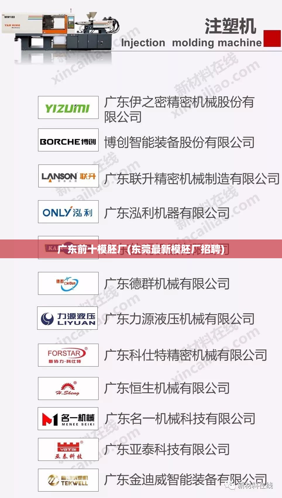 广东前十模胚厂(东莞最新模胚厂招聘) 广东前十模胚厂(东莞最新模胚厂招聘)