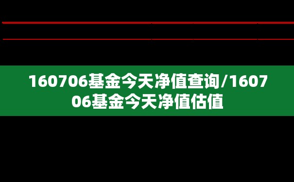 160706基金今天净值查询/160706基金今天净值估值 160706基金今天净值查询/160706基金今天净值估值
