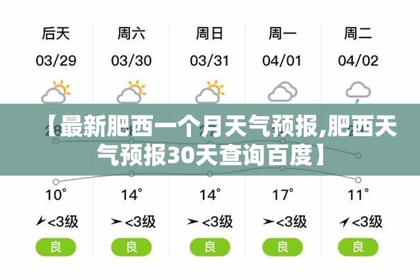 【最新肥西一个月天气预报,肥西天气预报30天查询百度】