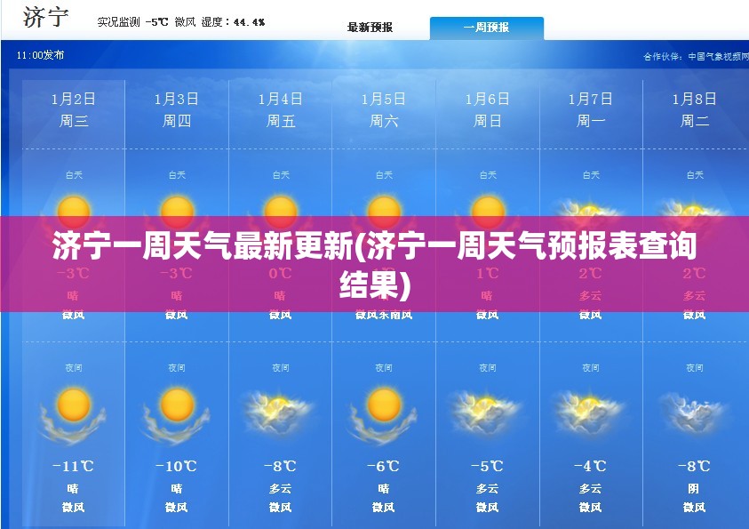济宁一周天气最新更新(济宁一周天气预报表查询结果) 济宁一周天气最新更新(济宁一周天气预报表查询结果)