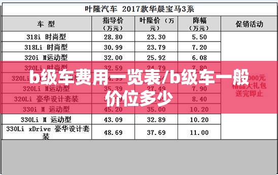b级车费用一览表/b级车一般价位多少