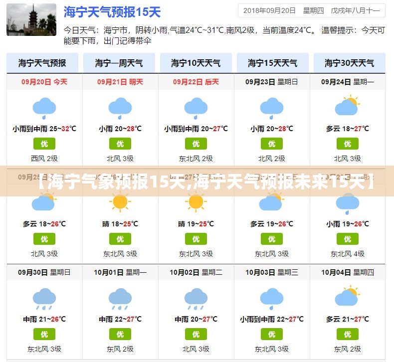 【海宁气象预报15天,海宁天气预报未来15天】 【海宁气象预报15天,海宁天气预报未来15天】