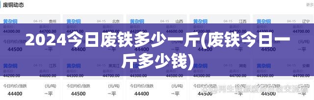 2024今日废铁多少一斤(废铁今日一斤多少钱) 2024今日废铁多少一斤(废铁今日一斤多少钱)