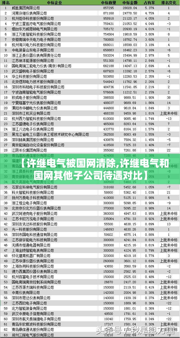 【许继电气被国网清除,许继电气和国网其他子公司待遇对比】