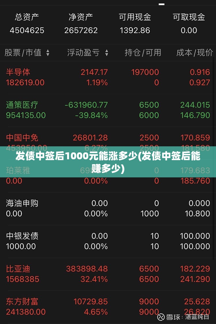 发债中签后1000元能涨多少(发债中签后能赚多少) 发债中签后1000元能涨多少(发债中签后能赚多少)