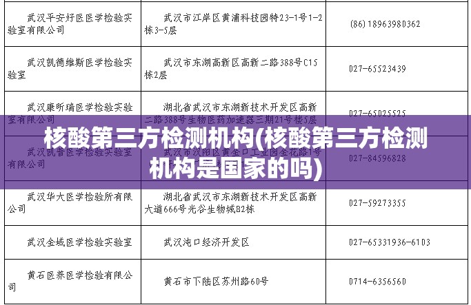 核酸第三方检测机构(核酸第三方检测机构是国家的吗) 核酸第三方检测机构(核酸第三方检测机构是国家的吗)