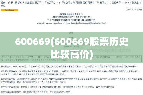600669(600669股票历史比较高价) 600669(600669股票历史比较高价)
