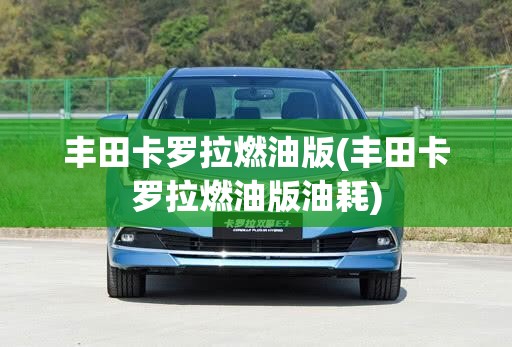 丰田卡罗拉燃油版(丰田卡罗拉燃油版油耗) 丰田卡罗拉燃油版(丰田卡罗拉燃油版油耗)