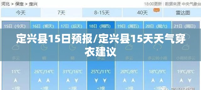 定兴县15日预报/定兴县15天天气穿衣建议 定兴县15日预报/定兴县15天天气穿衣建议